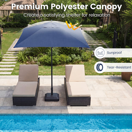 5 Feet Patio Square Market Table Umbrella Shelter with 4 Sturdy Ribs-Navy