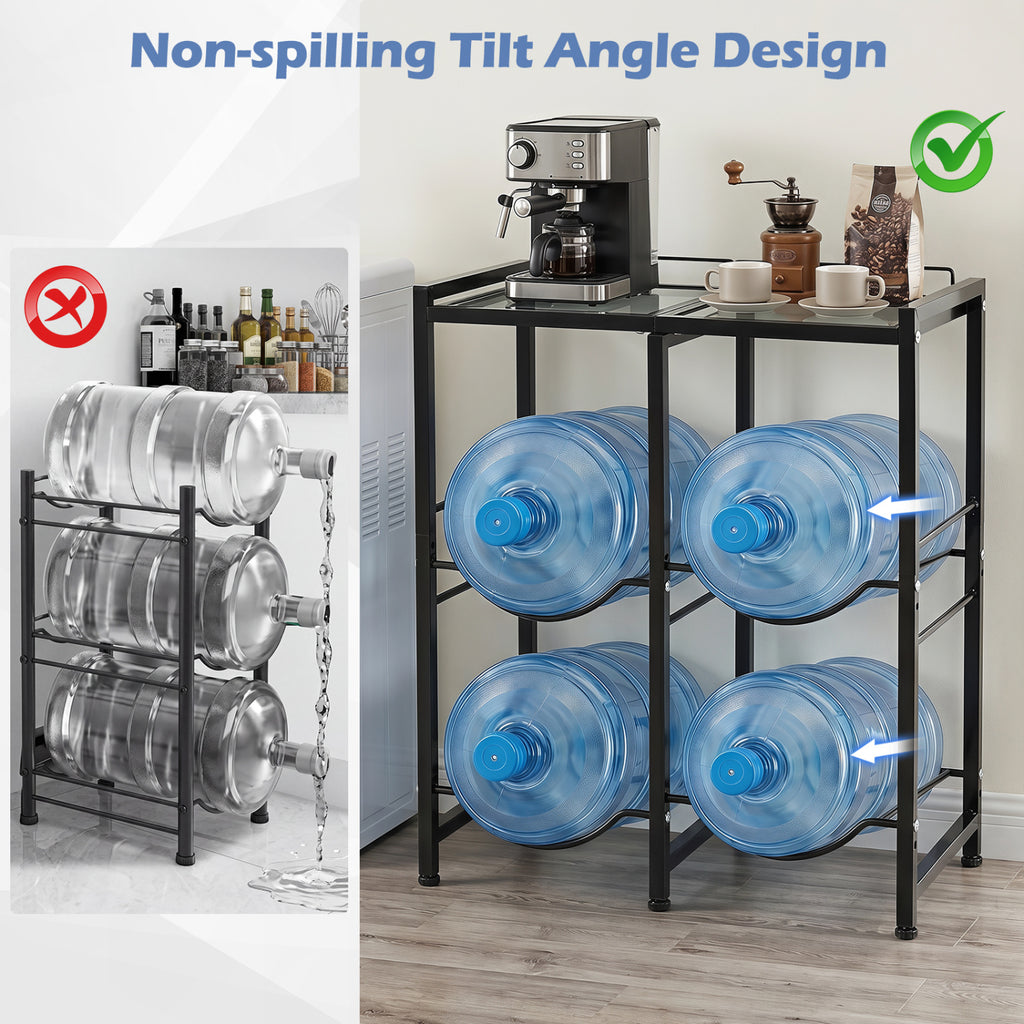 5 Gallon Water Jug Holder for 4 Bottles-Black