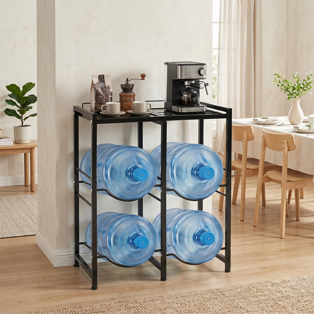 Porte-bouteilles d'eau de 19 litres pour 4 bouteilles - Noir