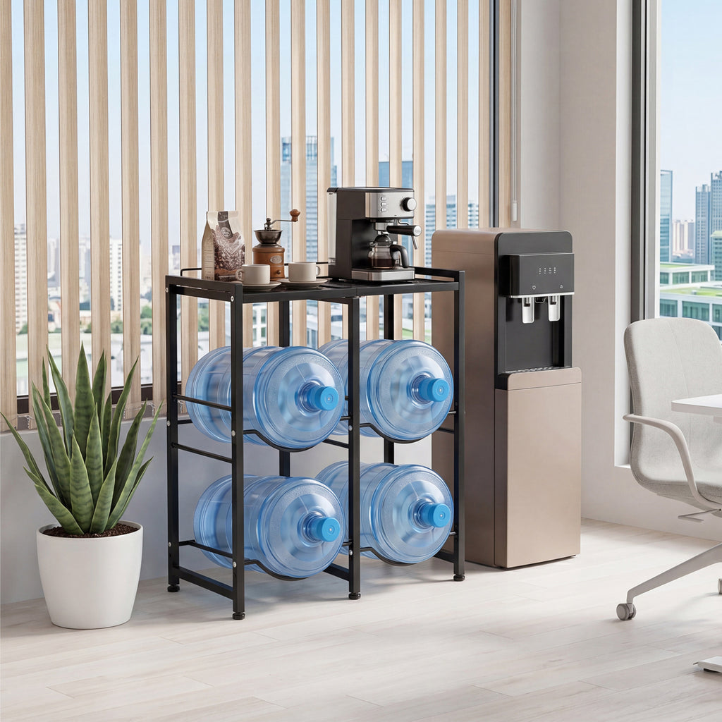 Porte-bouteilles d'eau de 19 litres pour 4 bouteilles - Noir