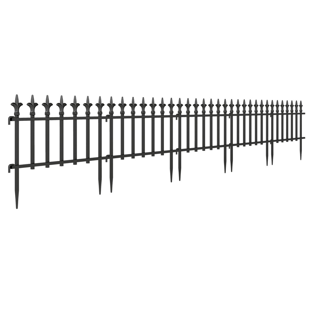 5-Pack/10-Pack Decorative Metal Garden Fence No Dig Landscape Fencing for Lawn-S