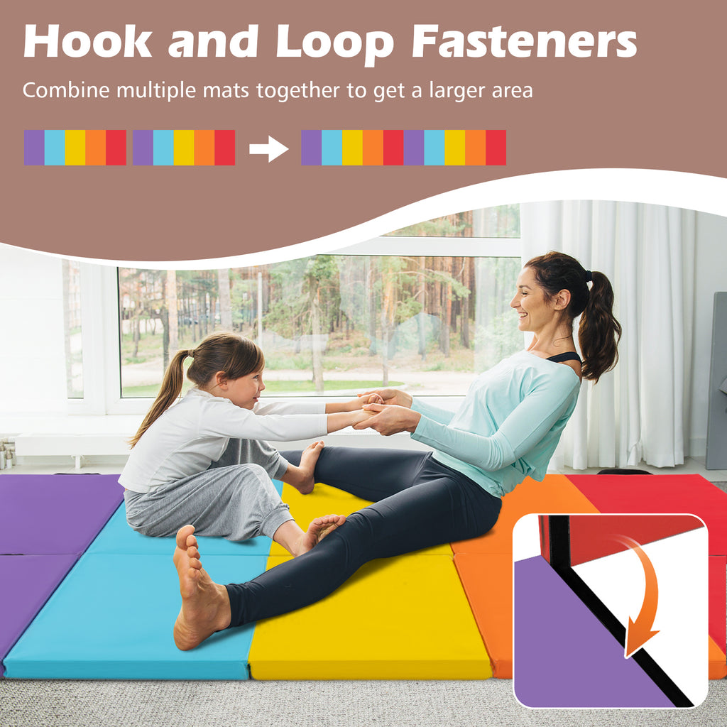 5-Panel Folding Gymnastics Mat for Kids-Red
