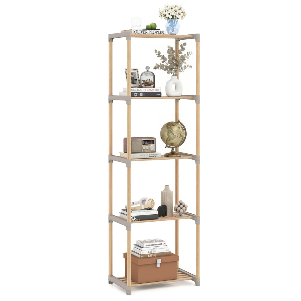 5-Tier Bookshelf with Open Shelves for Home Office and Bathroom-5-Tier