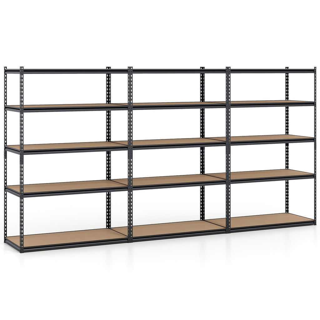 Étagère de garage à 5 niveaux, capacité de 1000 kg, usage intensif, réglable, lot de 2