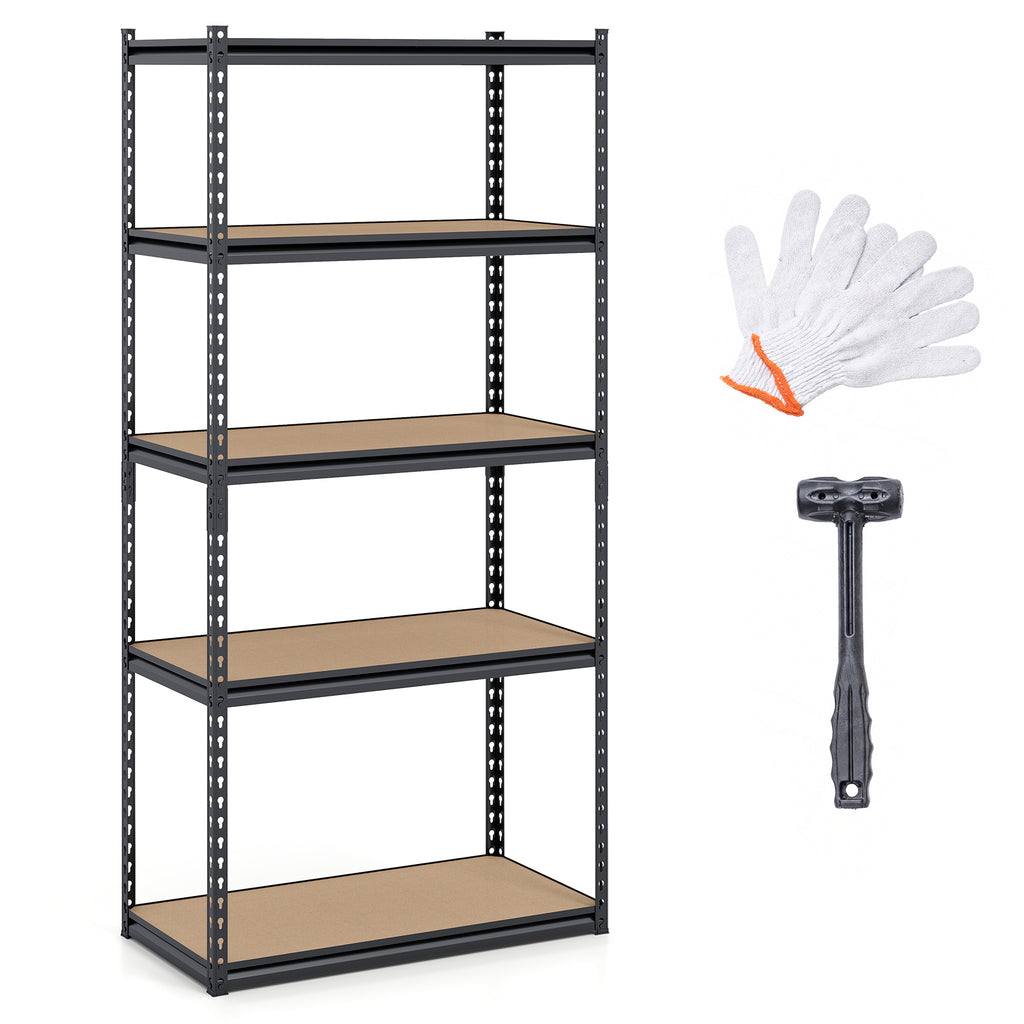 Étagère de garage à 5 niveaux 2200 LBS Étagères de rangement en métal, rayonnage utilitaire réglable - 1 pièce