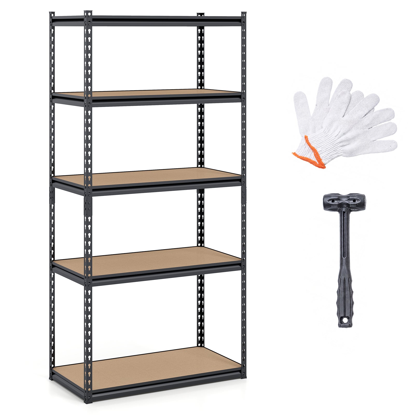 Étagère de garage à 5 niveaux 2200 LBS Étagères de rangement en métal, rayonnage utilitaire réglable - 1 pièce