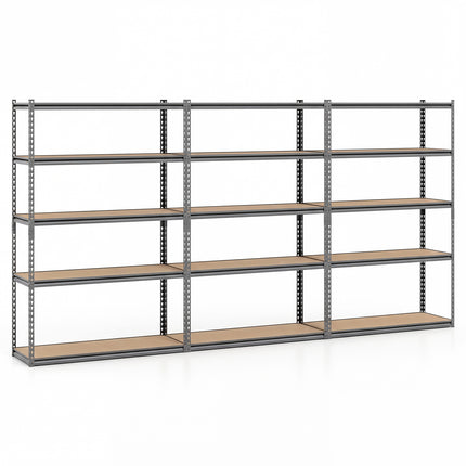 5-Tier Garage Shelving Unit 2200 LBS Metal Storage Shelves Adjustable Utility Rack for Warehouse-Set of 3