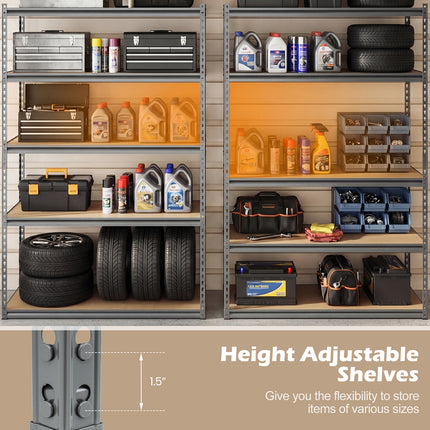 5-Tier Garage Shelving Unit 2200 LBS Metal Storage Shelves Adjustable Utility Rack for Warehouse-Set of 3