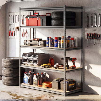 5-Tier Garage Shelving Unit 2200 LBS Metal Storage Shelves Adjustable Utility Rack for Warehouse-Set of 3