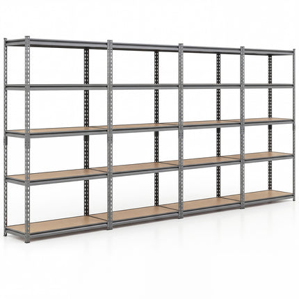 5-Tier Garage Shelving Unit 2200 LBS Metal Storage Shelves Adjustable Utility Rack for Warehouse-Set of 4