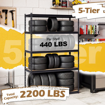 5-Tier Garage Shelving Unit for Warehouse and Basement-Set of 3