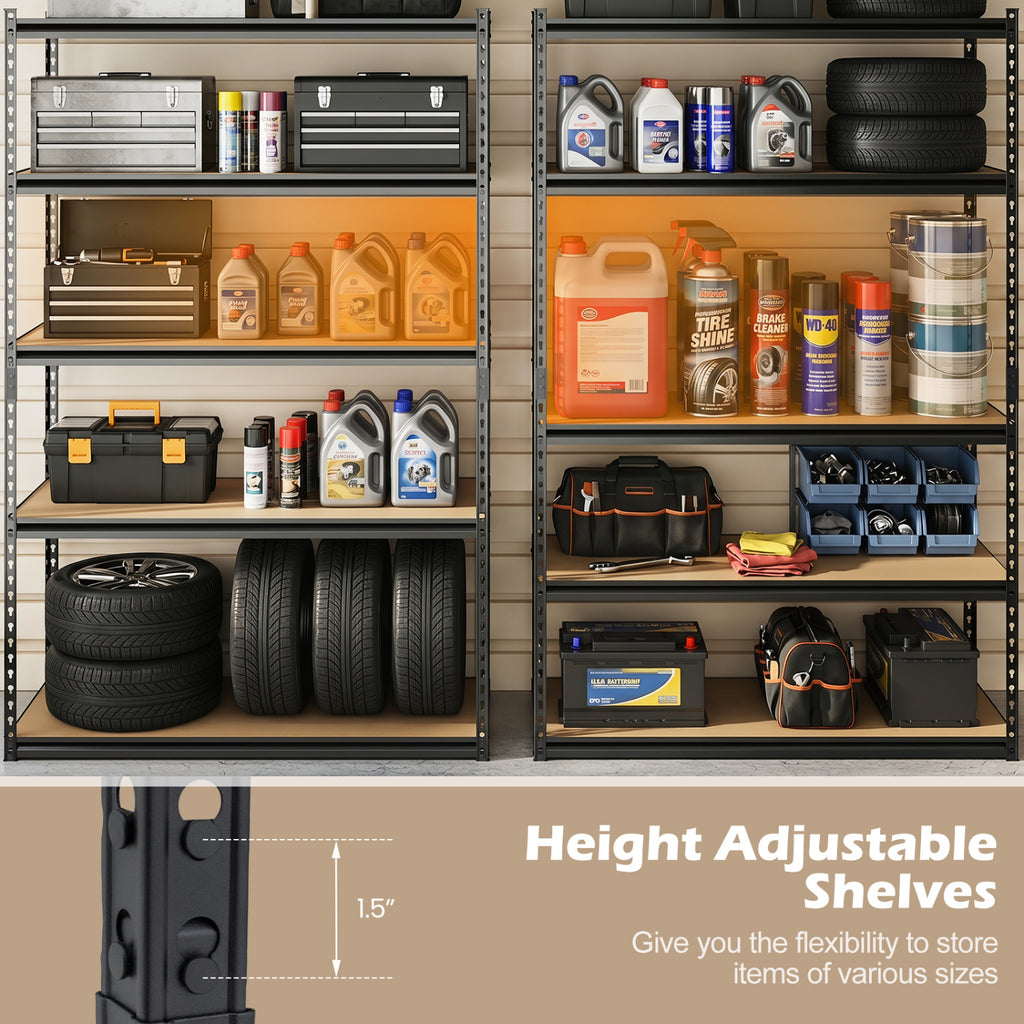 Étagère de rangement à 5 niveaux pour garage et sous-sol - Lot de 3