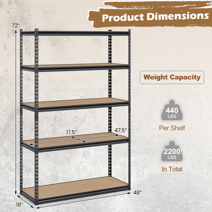 5-Tier Garage Shelving Unit for Warehouse and Basement-Set of 4