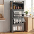 5-Tier Kitchen Baker's Rack with Flip-up PC Doors-Gray