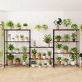 5-Tier Metal Storage Shelving Unit Set of 2 Adjustable Utility Shelf with V-Shaped Wire Rack-Black