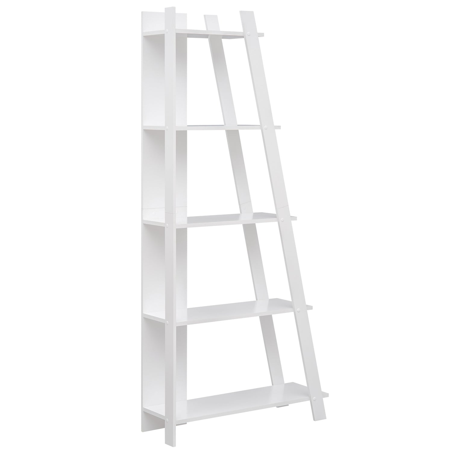 5-Tier Modern Bookshelf Narrow Vertical Display Shelf for Small Space-White