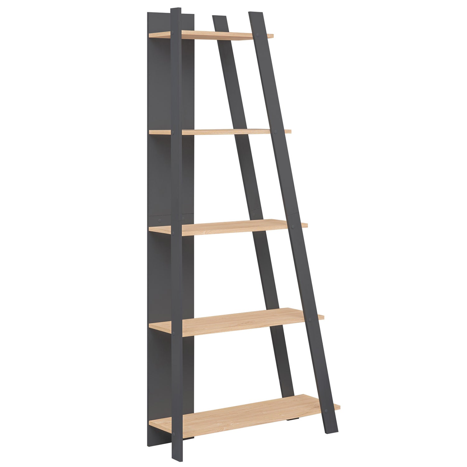 5-Tier Modern Bookshelf Narrow Vertical Display Shelf for Small Space-Gray