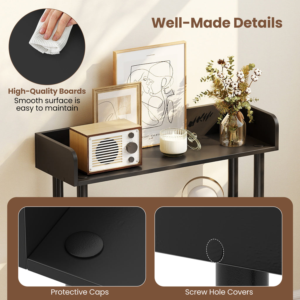 5-Tier Open Bookcase with Industrial Storage Unit-Black