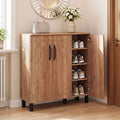 5-Tier Shoe Storage Cabinet Freestanding Shoe Rack Organizer for Entryway-Oak