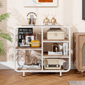 5-Tier Storage Organizer Open Book Shelf with Metal Frame-Natural