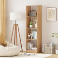 5 Tiers 4-Cube Narrow Bookshelf with 4 Anti-Tipping Kits-Natural