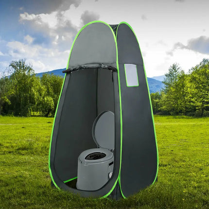 5L Portable Travel Toilet with Paper Holder for Outdoor - Gray - Outdoor