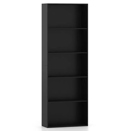 5Shelf Storage Bookcase Modern MultiFunctional Display Cabinet FurnitureBlack - Black - Bookcases