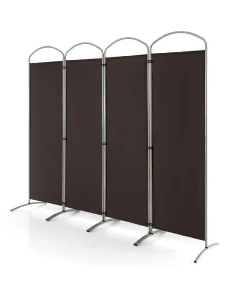 6.2Ft Folding 4-Panel Room Divider for Home Office Living Room -Brown - Brown - Room Dividers