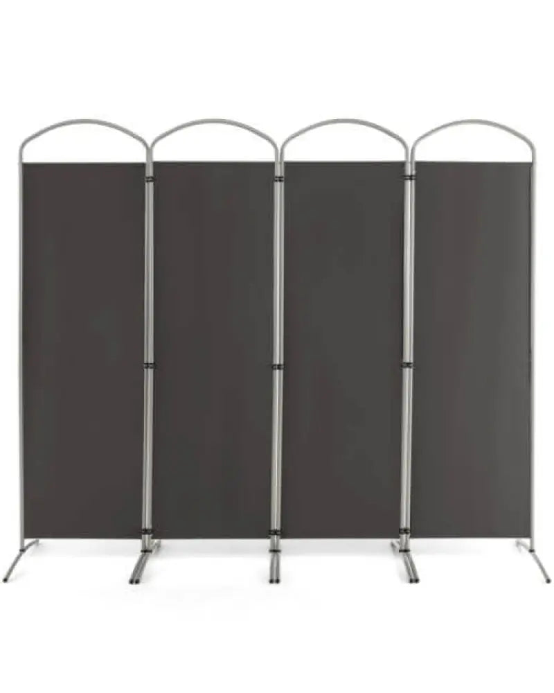 6.2Ft Folding 4-Panel Room Divider for Home Office Living Room -Gray - Gray - Room Dividers