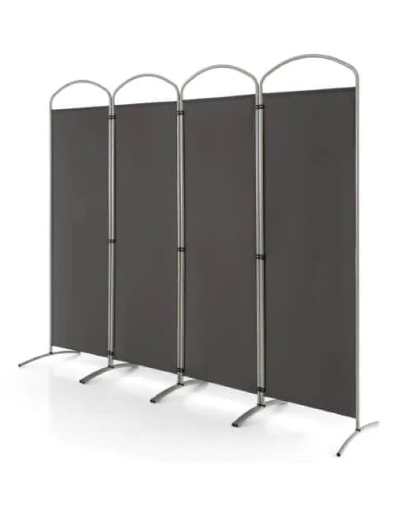 6.2Ft Folding 4-Panel Room Divider for Home Office Living Room -Gray - Gray - Room Dividers