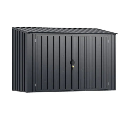 6.3 x 2.8 FT Metal Outdoor Storage Shed Rustproof Steel Tool Shed with Lockable Door-Gray - Gray - Sheds & Outdoor