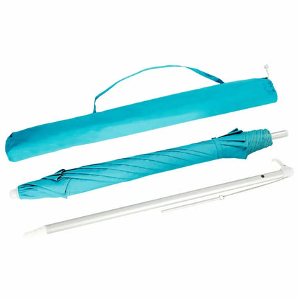 6.5 Feet Beach Umbrella with Sun Shade and Carry Bag without Weight Base-Blue - Blue - Outdoor Umbrellas