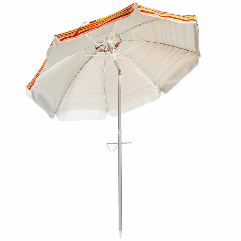 6.5 Feet Beach Umbrella with Sun Shade and Carry Bag without Weight Base-Orange - Orange - Outdoor Umbrellas