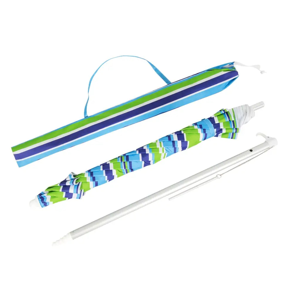 6.5 Feet Beach Umbrella with Sun Shade and Carry Bag without Weight Base-Green - Green - Outdoor Umbrellas