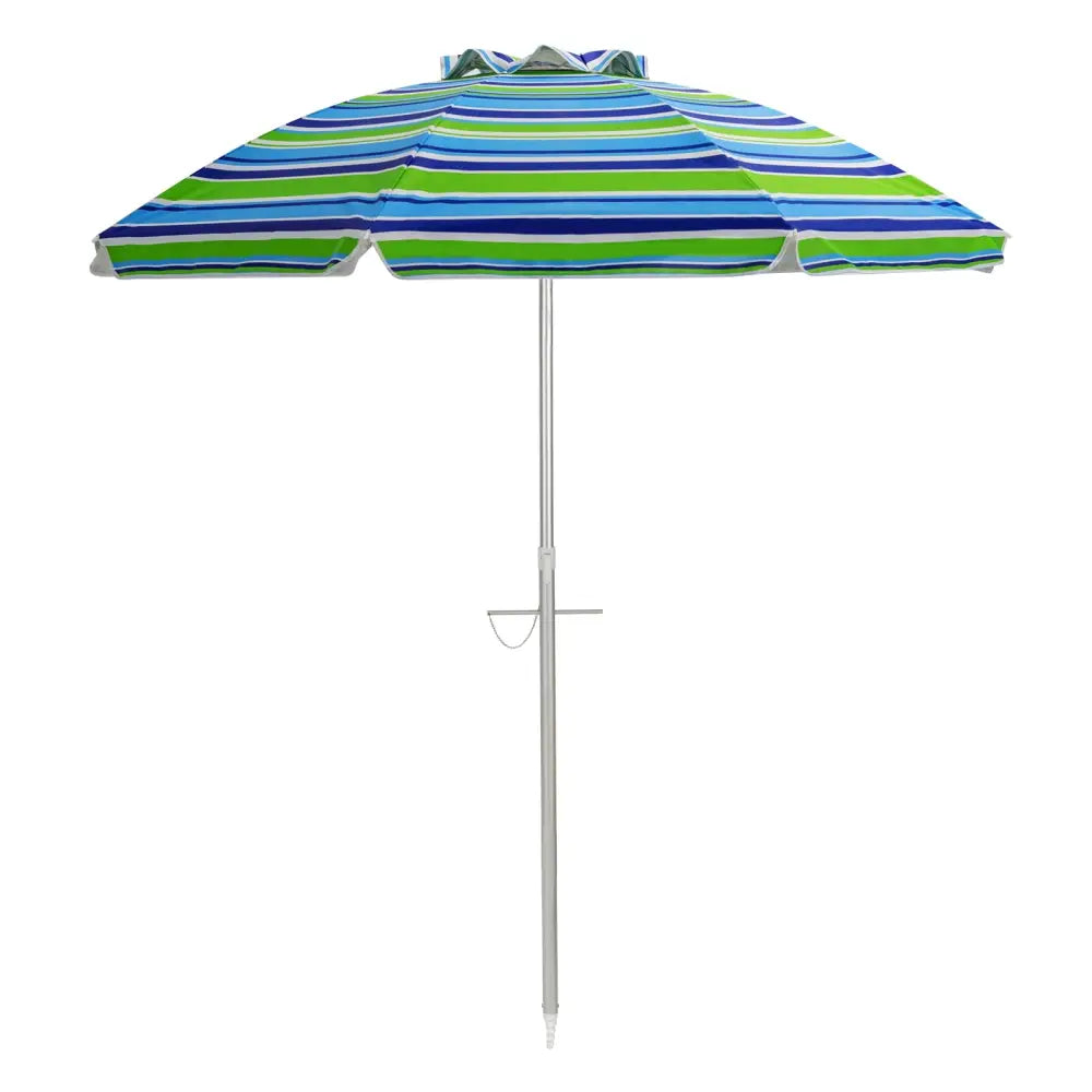 6.5 Feet Beach Umbrella with Sun Shade and Carry Bag without Weight Base-Green - Green - Outdoor Umbrellas