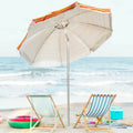 6.5 Feet Beach Umbrella with Sun Shade and Carry Bag without Weight Base-Orange - Orange - Outdoor Umbrellas