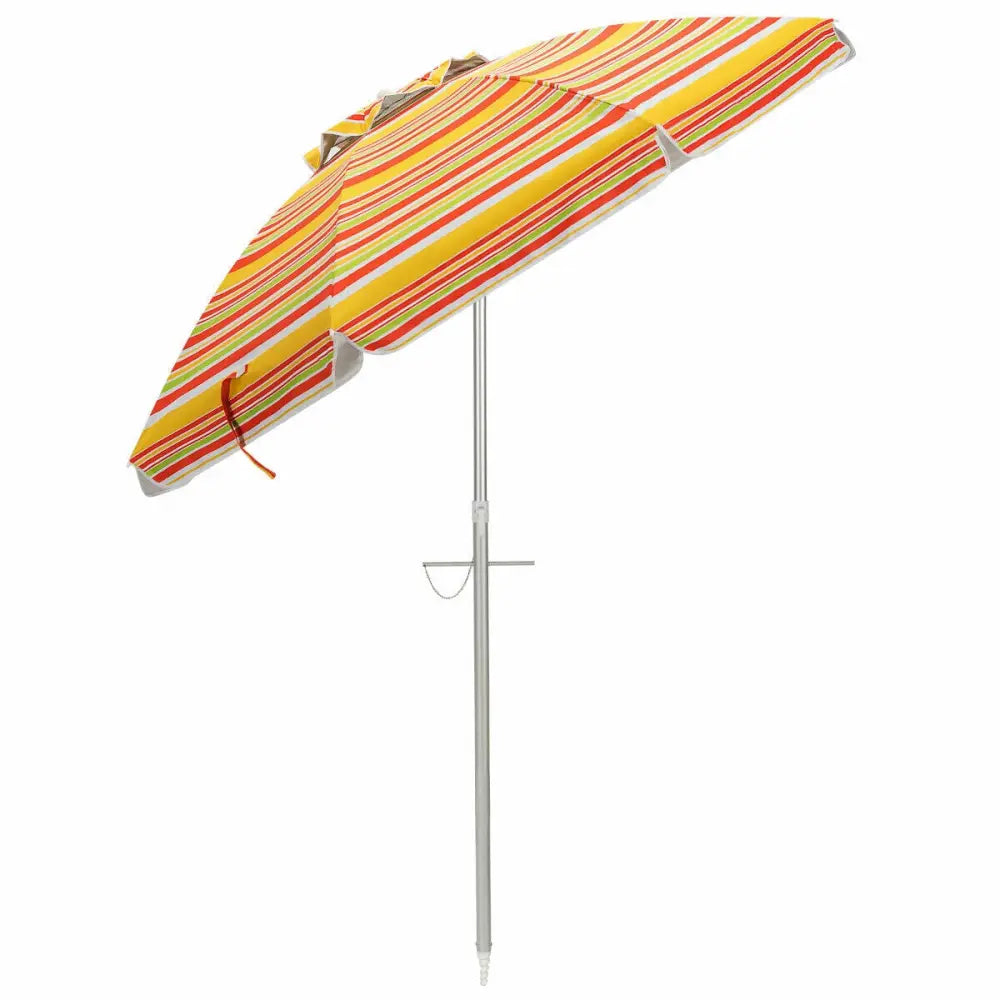 6.5 Feet Beach Umbrella with Sun Shade and Carry Bag without Weight Base-Orange - Orange - Outdoor Umbrellas