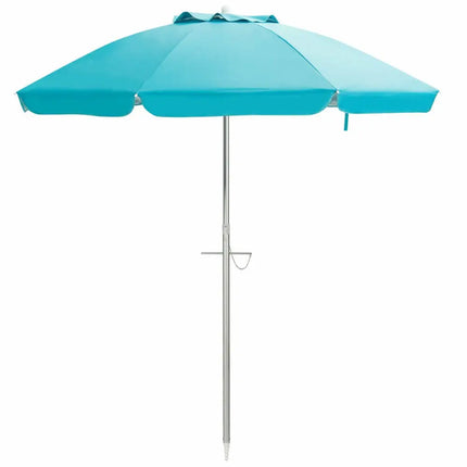 6.5 Feet Beach Umbrella with Sun Shade and Carry Bag without Weight Base-Blue - Blue - Outdoor Umbrellas