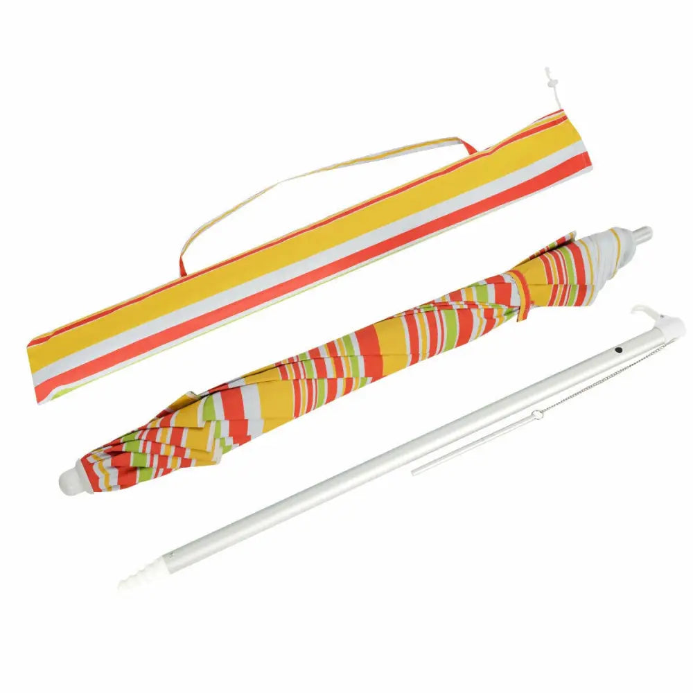 6.5 Feet Beach Umbrella with Sun Shade and Carry Bag without Weight Base-Orange - Orange - Outdoor Umbrellas