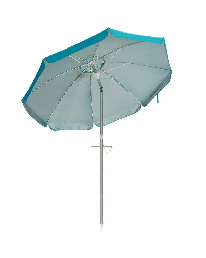 6.5 Feet Beach Umbrella with Sun Shade and Carry Bag without Weight Base-Blue - Blue - Outdoor Umbrellas