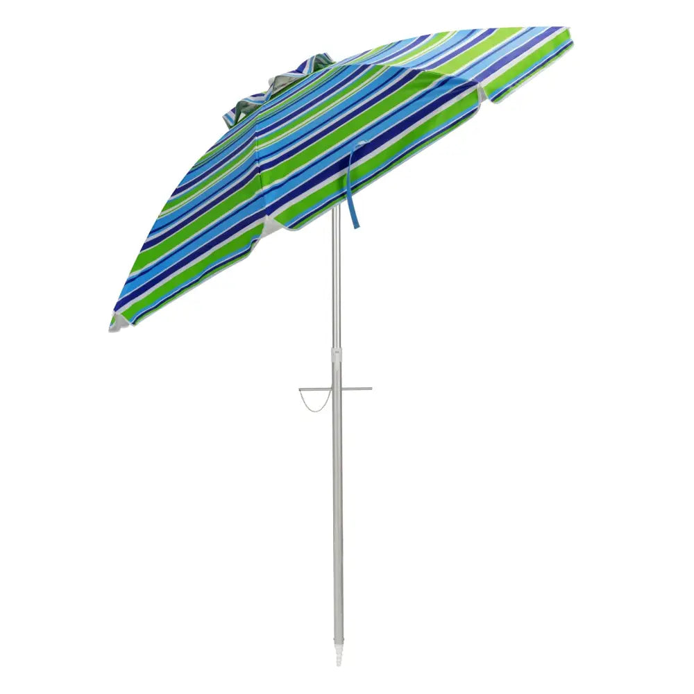 6.5 Feet Beach Umbrella with Sun Shade and Carry Bag without Weight Base-Green - Green - Outdoor Umbrellas