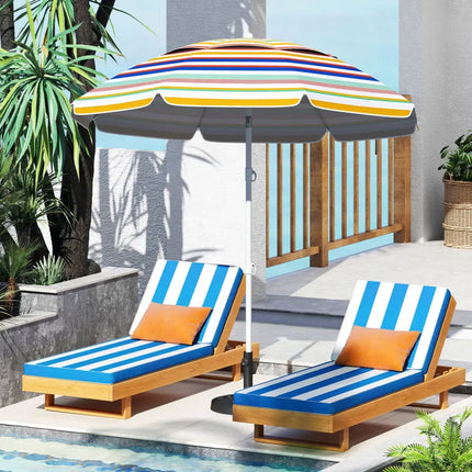 6.5 Feet Beach Umbrella with UPF50+ Sun Protection and Push Button Tilt-Colorful - Color - Outdoor Umbrellas