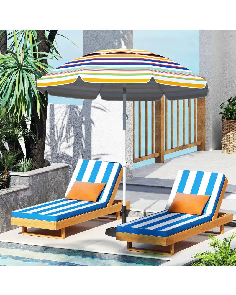 6.5 Feet Beach Umbrella with UPF50+ Sun Protection and Push Button Tilt-Colorful - Color - Outdoor Umbrellas