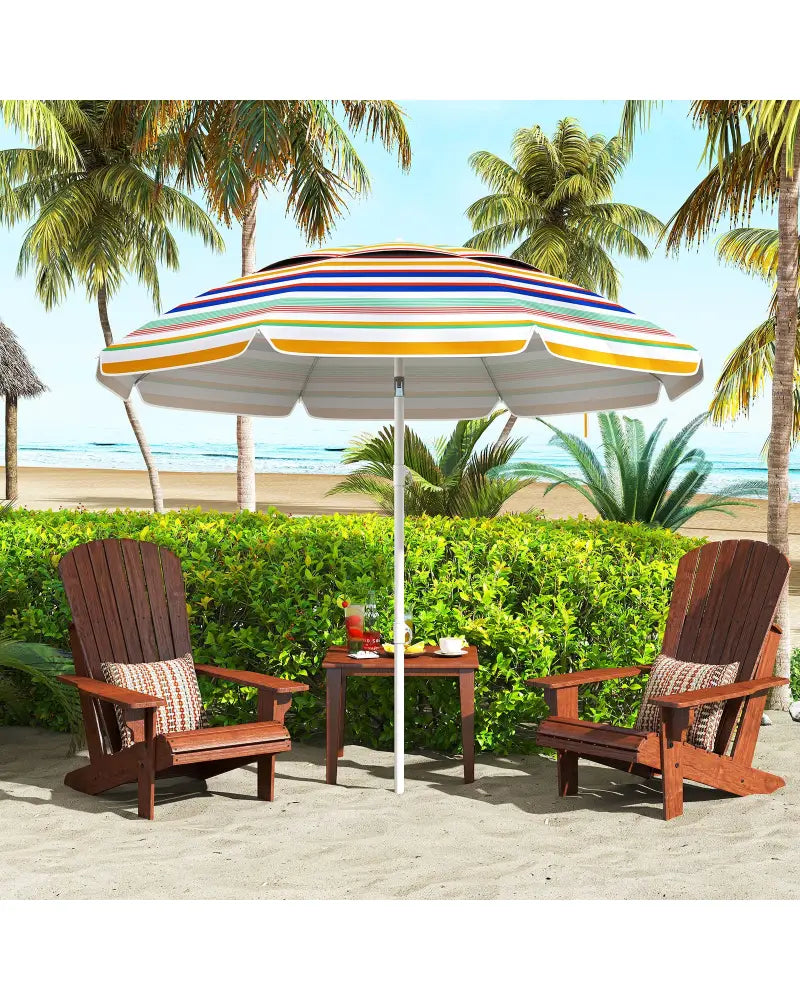 6.5 Feet Beach Umbrella with UPF50+ Sun Protection and Push Button Tilt-Colorful - Color - Outdoor Umbrellas