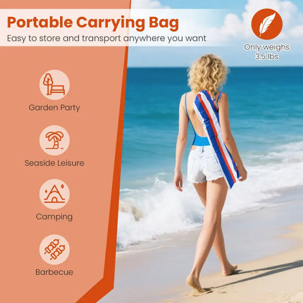 6.5 Feet Beach Umbrella with UPF50+ Sun Protection and Push Button Tilt-Colorful - Color - Outdoor Umbrellas