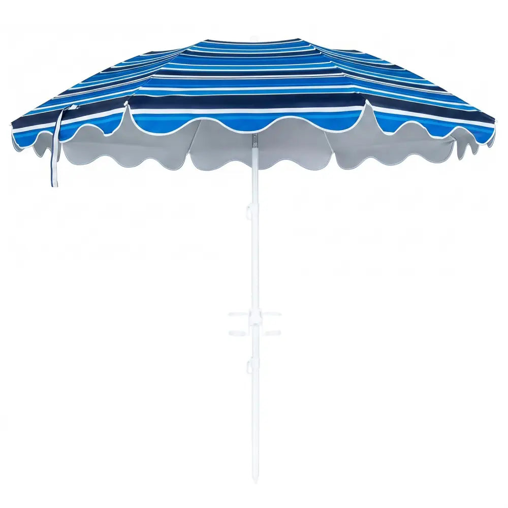 6.5 FT Beach Umbrella UPF 50+ with Sand Anchor for Garden Pool Backyard-Navy - Navy - Outdoor Umbrellas