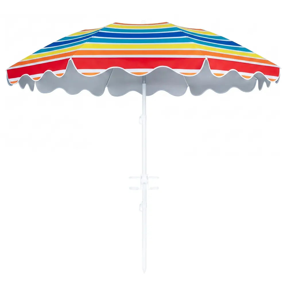 6.5 FT Beach Umbrella UPF 50+ with Sand Anchor for Garden Pool Backyard-Multicolor - Multicolor - Outdoor Umbrellas