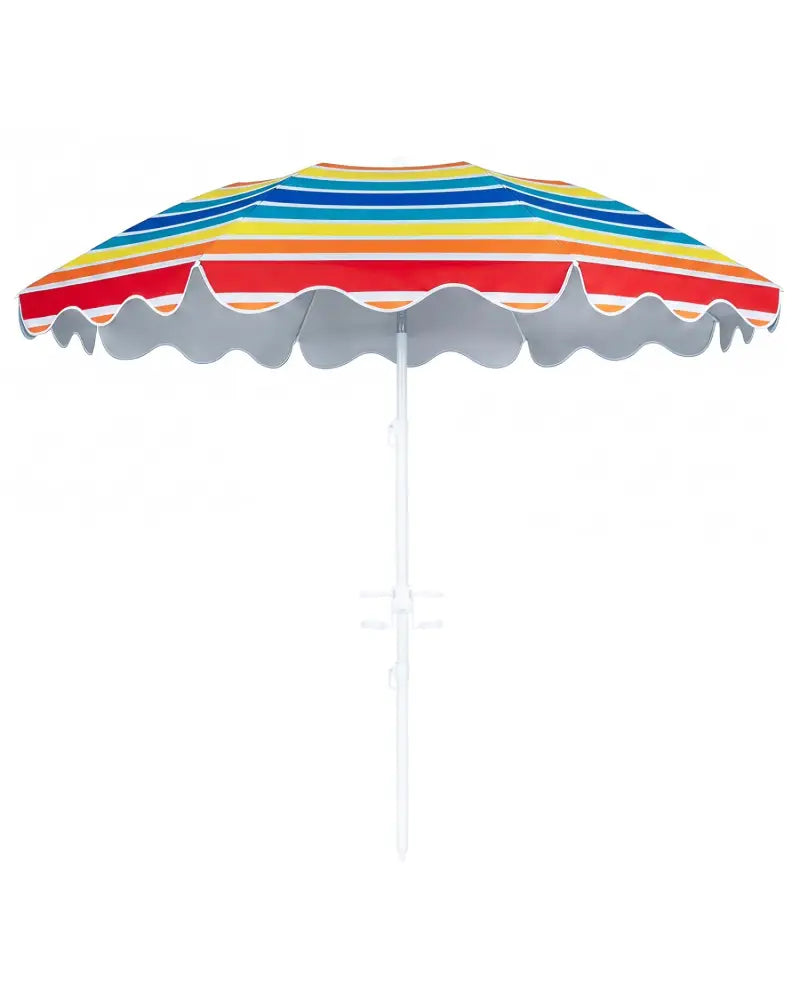 6.5 FT Beach Umbrella UPF 50+ with Sand Anchor for Garden Pool Backyard-Multicolor - Multicolor - Outdoor Umbrellas