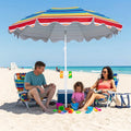 6.5 FT Beach Umbrella UPF 50+ with Sand Anchor for Garden Pool Backyard-Multicolor - Multicolor - Outdoor Umbrellas