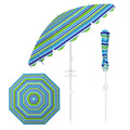 6.5 FT Beach Umbrella UPF 50+ with Sand Anchor for Garden Pool-Green - Green - Outdoor Umbrellas